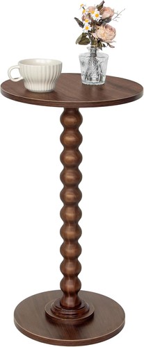 Walnut round side - side, table