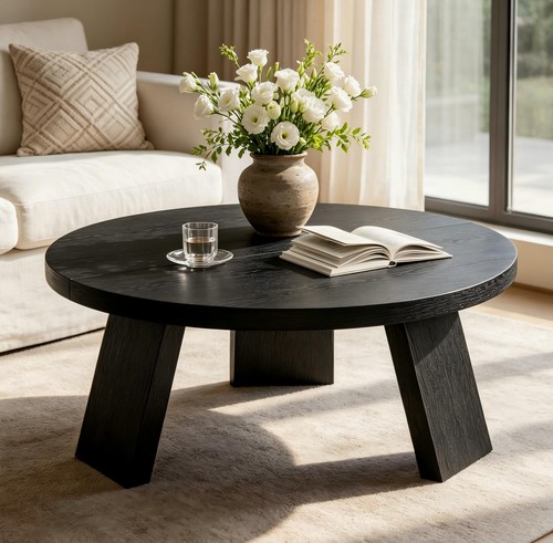 Round coffee table - coffee,